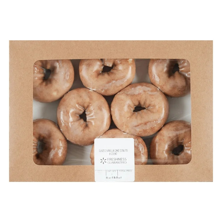 Freshness Guaranteed Glazed Vanilla Cake Donuts, 16 oz, 8 Count | Walmart (US)