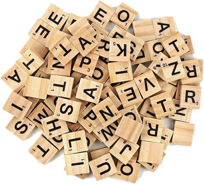 100Pcs Wooden Alphabet Tiles Scrabble Replacement Letters for Board Games, Wedding Frame and Wall... | Amazon (US)