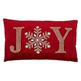 Beaded Joy Pillow - 12" x 20" | Poly Filled | Red | Oblong | 1 Pc. | Amazon (US)