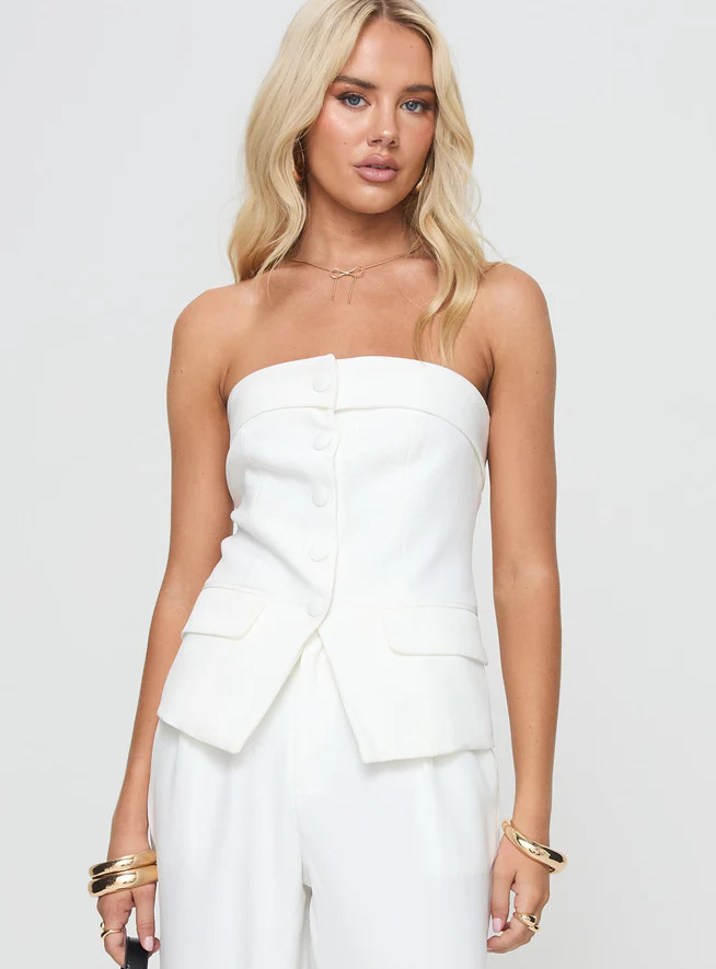 Change It Up Strapless Top White | Princess Polly US