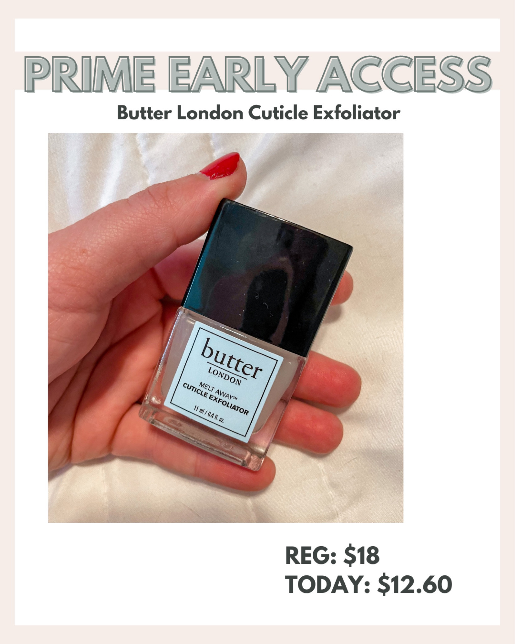 I love the cuticle exfoliator from butter London. It's on sale today during the prime early access sale. 

#LTKbeauty #LTKHoliday #LTKsalealert