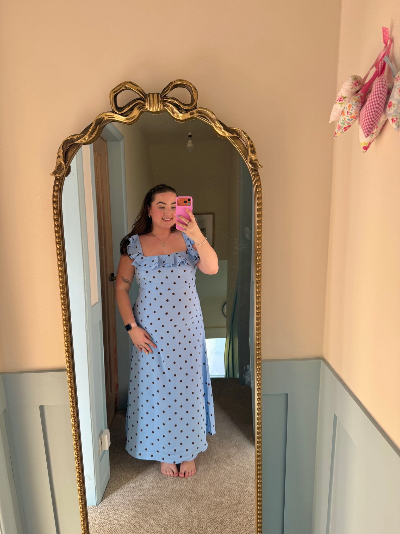 Polka dot dress, wearing a size 16🩵✨

#LTKpetite #LTKuk #LTKmidsize