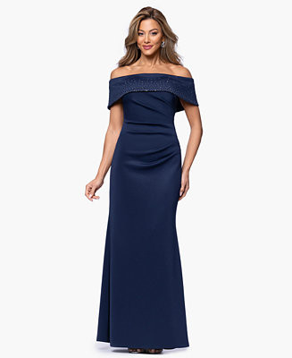 Women's Off-The-Shoulder Rhinestone Gown | Macy's