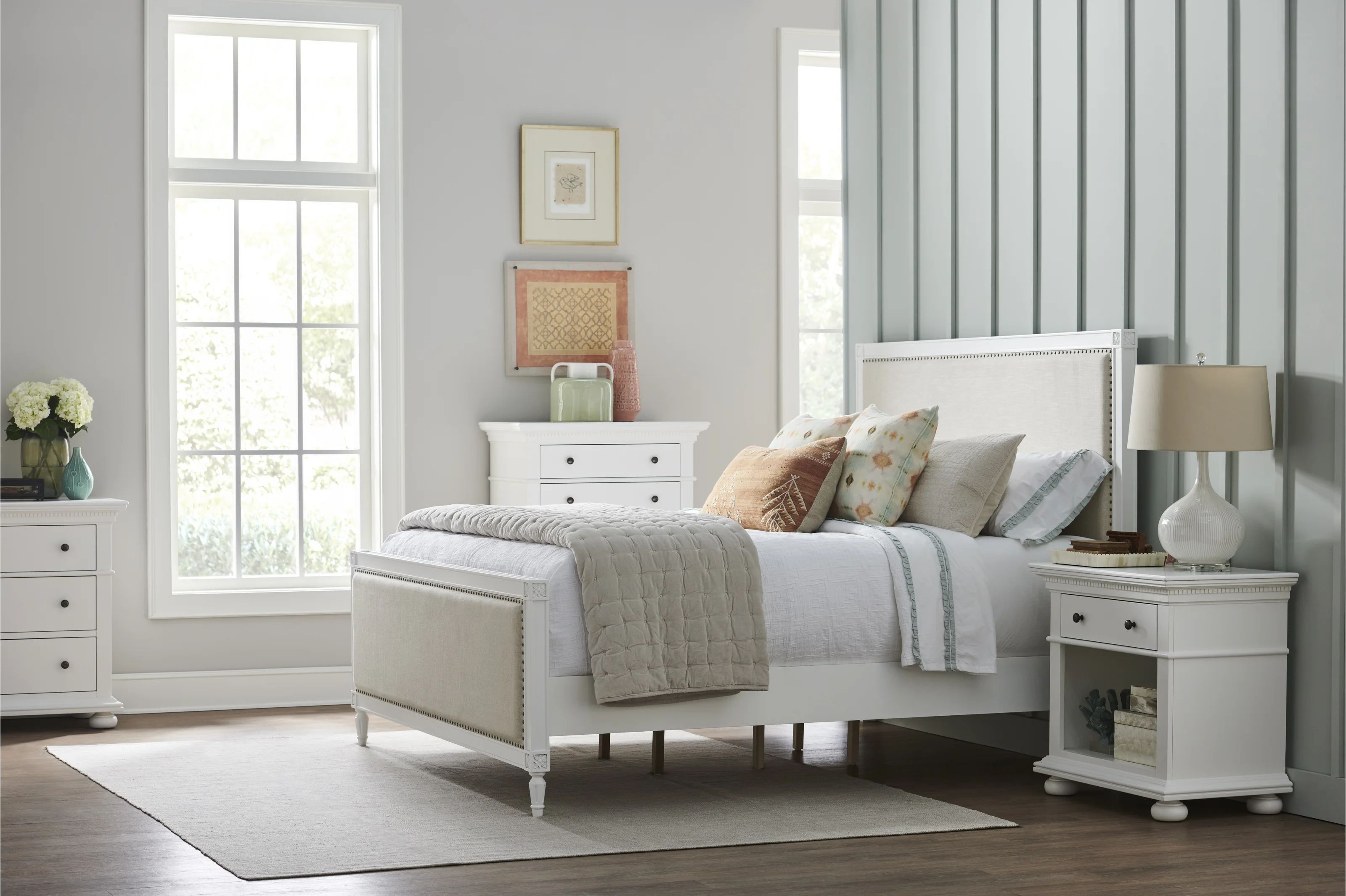 Frida Solid Wood and Upholstered Low Profile Standard Bed | Wayfair North America