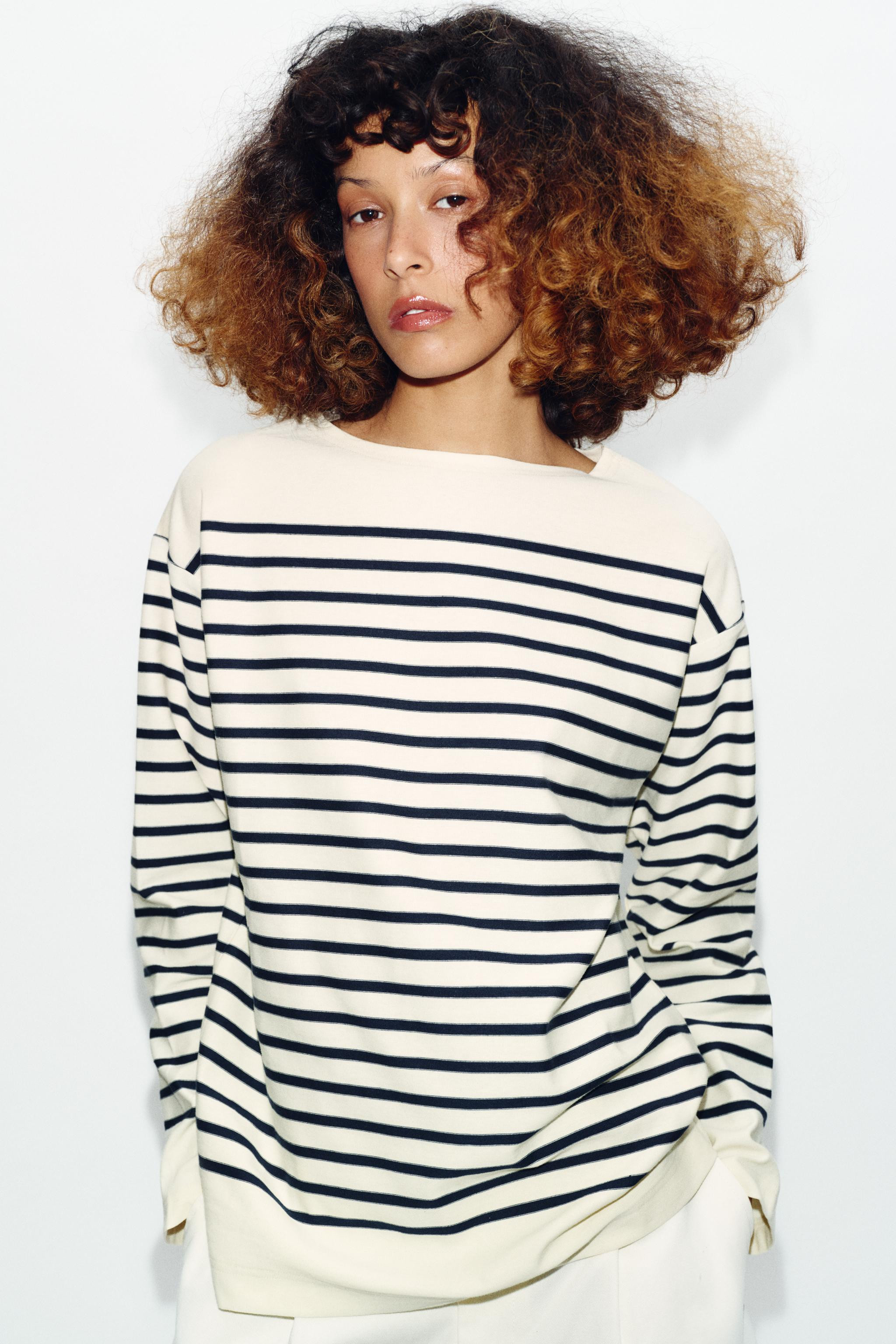 STRIPED LONG SLEEVE T-SHIRT | Zara UK