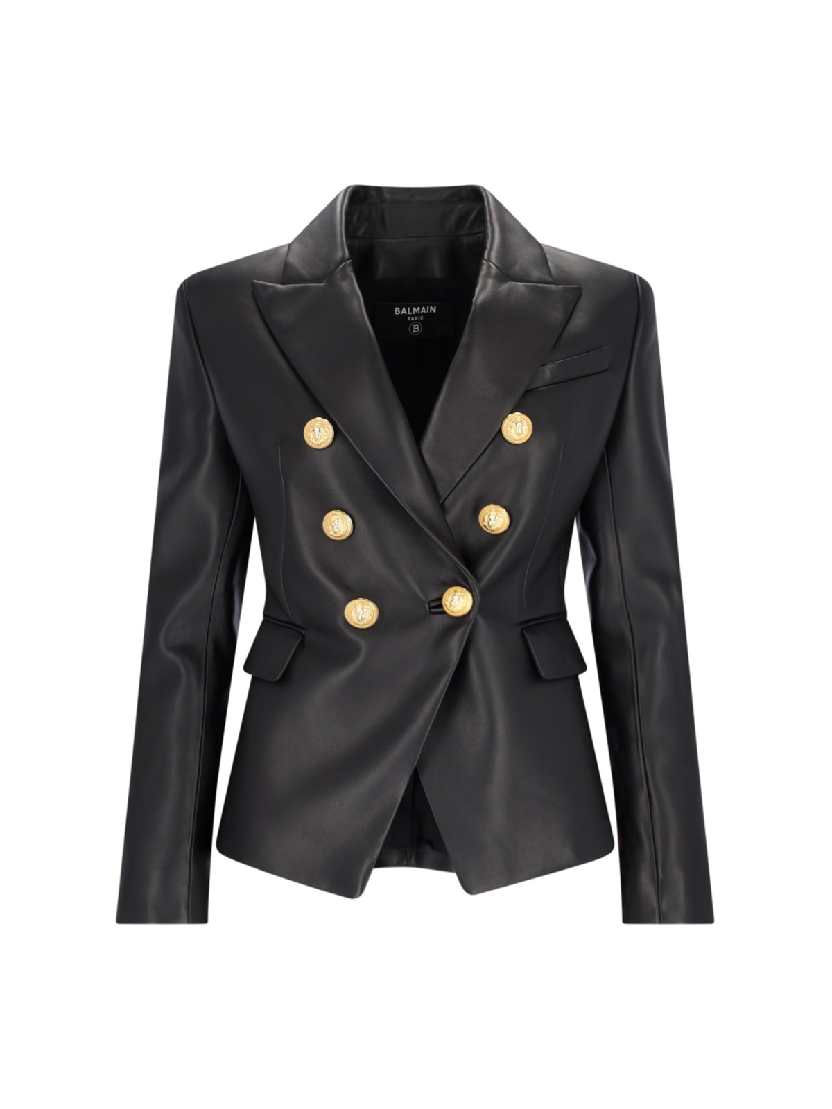 Balmain Six Buttons Leather Jacket | Italist.com US