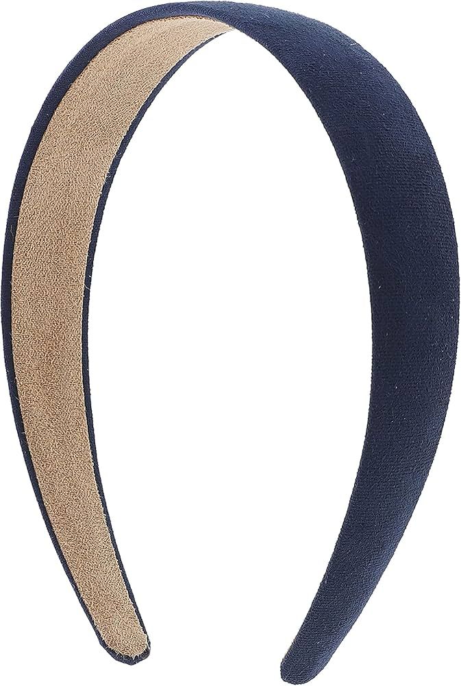 1 Inch Wide Suede Like Headband Solid Hair band for Women and Girls - Navy | Amazon (US)