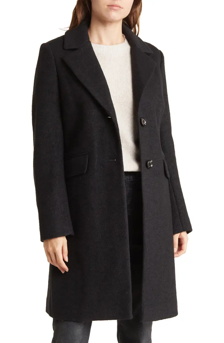 Reefer Notch Collar Wool Blend Coat | Nordstrom Rack