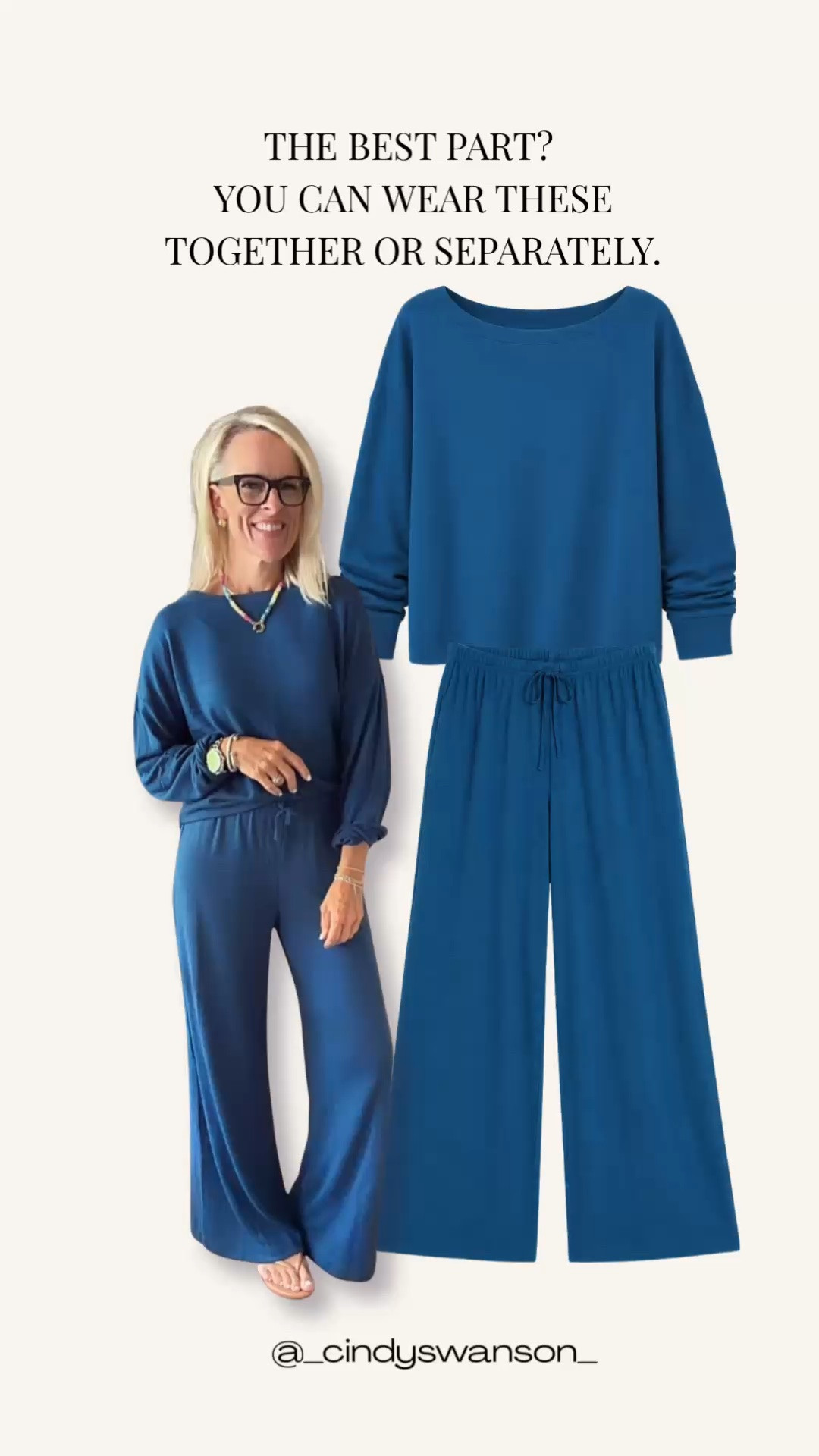 I love a good two-piece set, especially when you can wear it together or separately. This soft blue set has that effortless, polished feel I look for—and the wide-leg pants and relaxed top make it incredibly easy to wear from errands to travel and beyond.

💡 LTK MADE EASY
❤️ Heart = Support my posts!
🔖 Save = Get sale & restock alerts
📋 Lists = Keep favorites organized
📲 Share = Send lists and products to a friend. Hello, Christmas List!
💬 Comment = Ask me anything about what I’m wearing.:-)

#LTKootd #LTKOver40