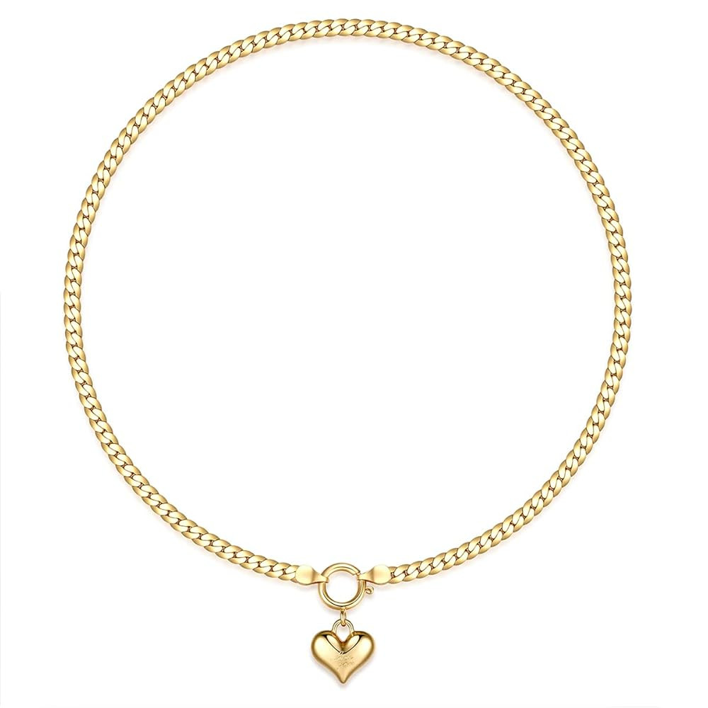 NUZON Sunburst Heart / 2-Tone Interlocking/CZ Evil Eye/Single Pearl/Love Heart Pendant Necklace f... | Amazon (US)