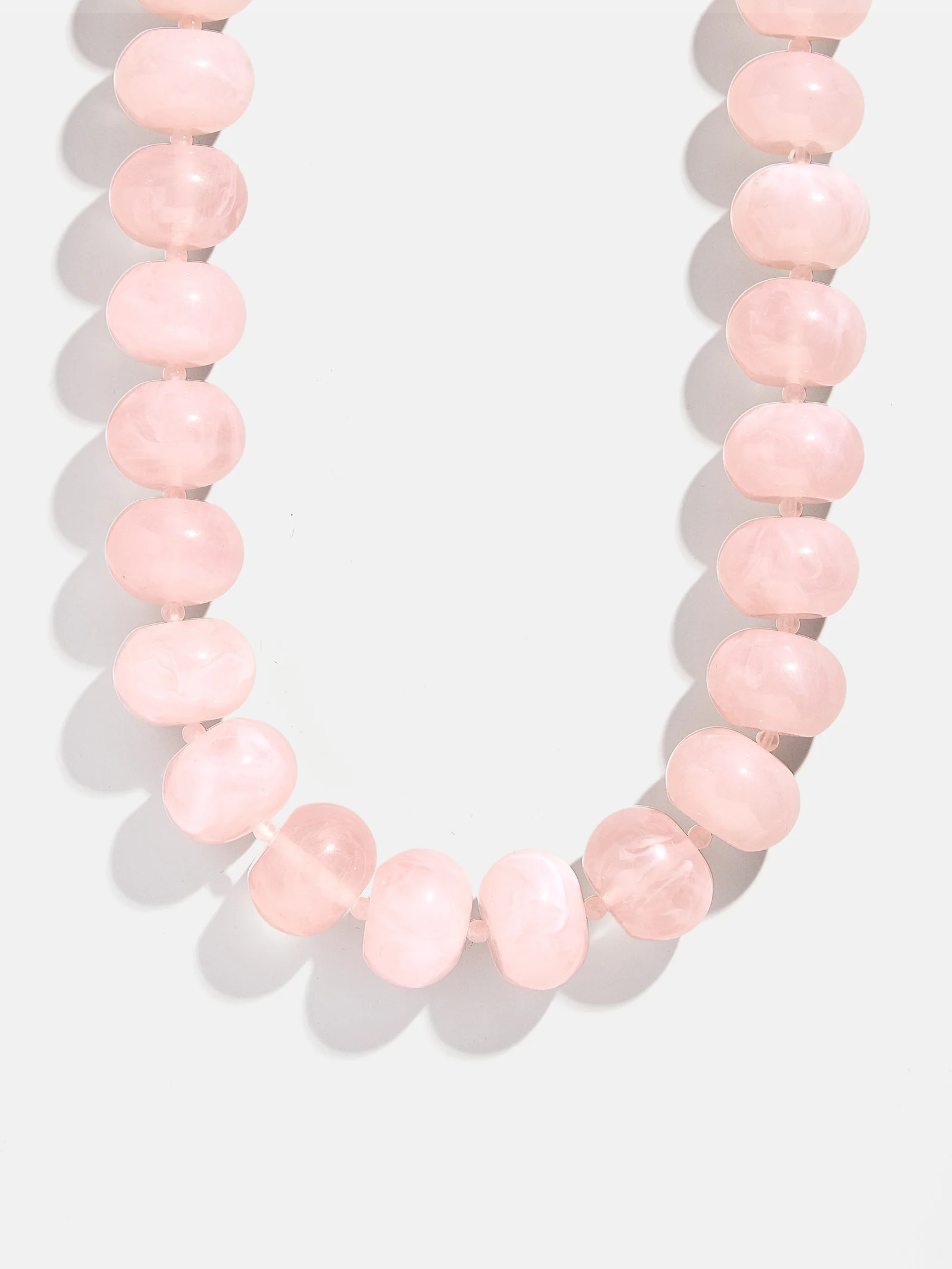 Joan Semi-Precious Necklace - Rose Quartz Bead | BaubleBar