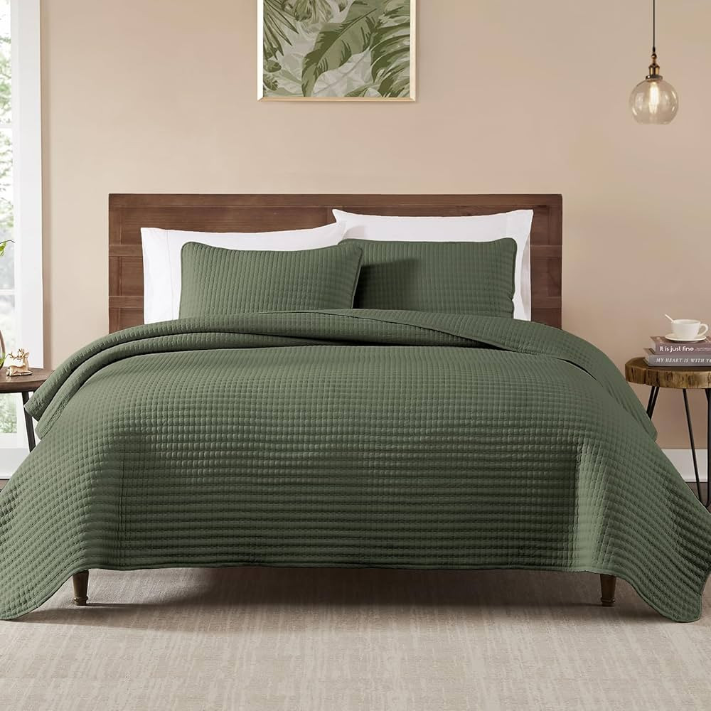 WRENSONGE Quilts Queen Size, 3 Pieces Green Lightweight Soft Quilts Queen Size Sets for All Seaso... | Amazon (US)