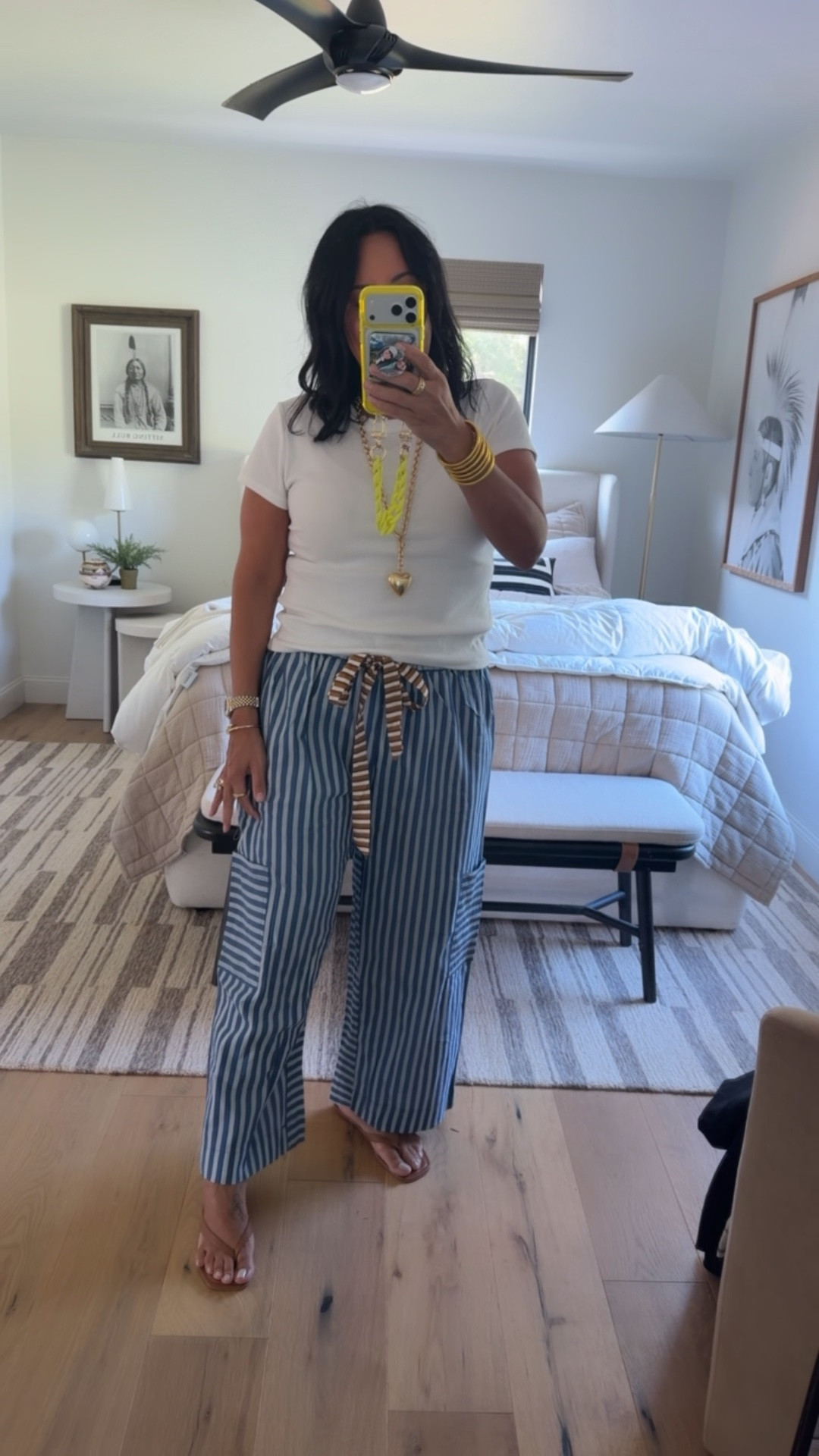Top size large, pants size large (I would size up for a loose fit), sandals fit tts.

#LTKSaleAlert #LTKMidsize #LTKOver40