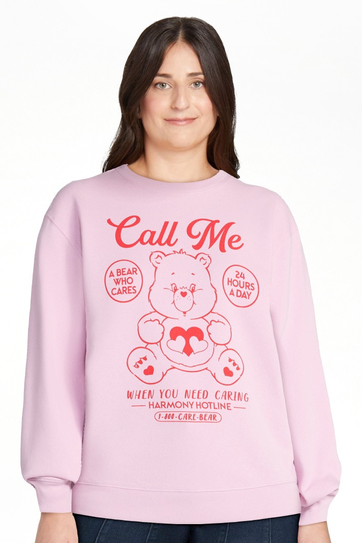 Care Bears Women's Valentine's Day Call Me Graphic Sweatshirt, Sizes XXS-XXL | Walmart (US)