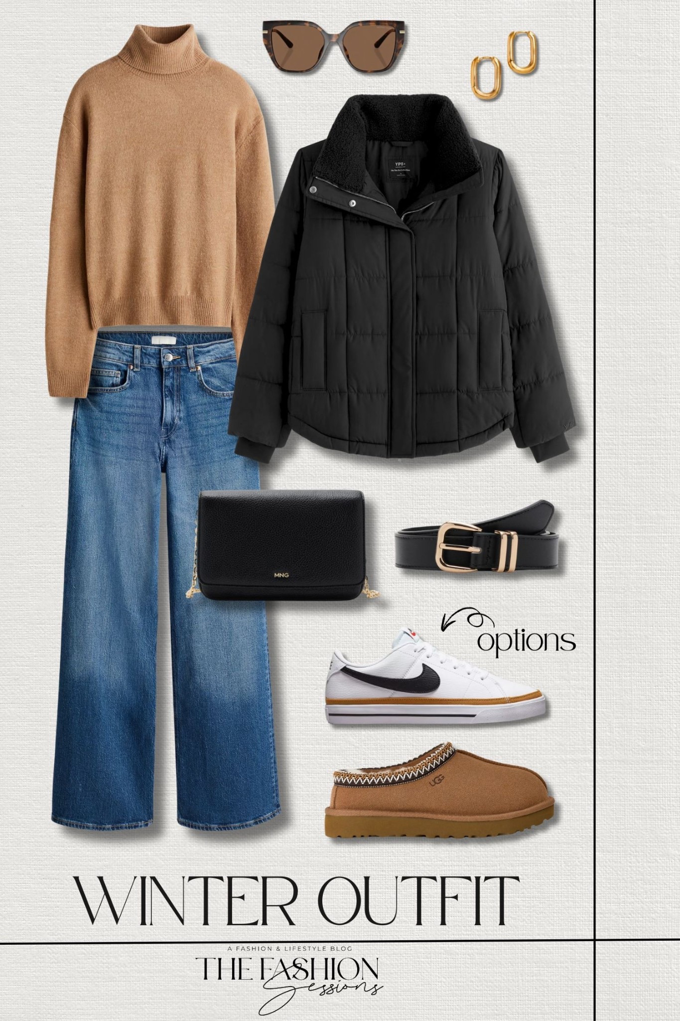Cute & casual winter outfit inspo!
puffer jacket | turtleneck sweater | high-rise wide leg jeans | Ugg Tasmin II Slipper | Nike Court Legacy Next Nature Sneaker | leather crossbody bag | leather belt | oversized tortoise shell sunglasses | gold paperclip hoops | winter outfit | warm outfit | casual outfit

#LTKFindsUnder100 #LTKootd #LTKSeasonal
