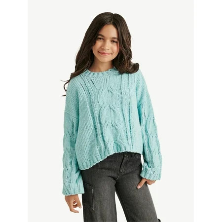 Justice Girls Cable Knit Sweater Sizes XS - XLP | Walmart (US)