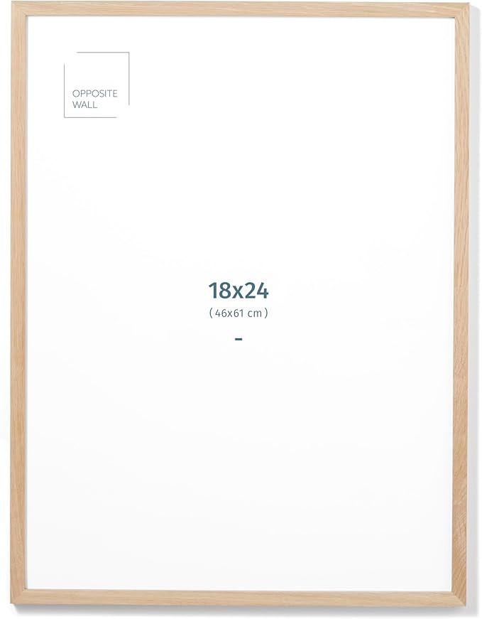 Opposite Wall - 18x24 in - Natural Solid Oak Wood Picture Frame - Lightweight, Versatile & Shatte... | Amazon (US)