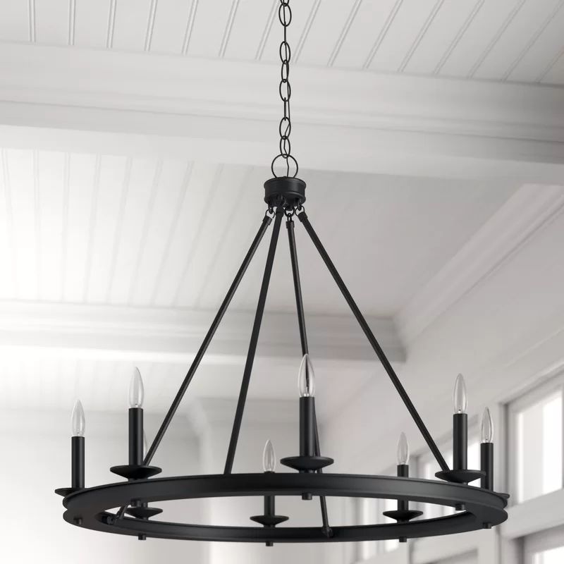 Poynor 10 - Light Dimmable Wagon Wheel Chandelier | Wayfair North America