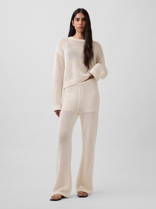 100% Cotton Crochet Sweater Pants | Gap (US)