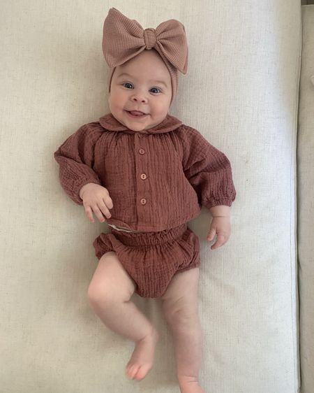 Baby girl spring outfit inspo 💗 This color is from winter, but they have the exact set in a beautiful peach color right now 👶🏼 

Baby girl outfit, baby girl spring outfit, baby girl summer outfit, baby girl set, Rylee & Cru, baby girl clothing, baby girl bloomers outfit, baby girl family photos outfit

#LTKstyletip #LTKbaby #LTKfamily