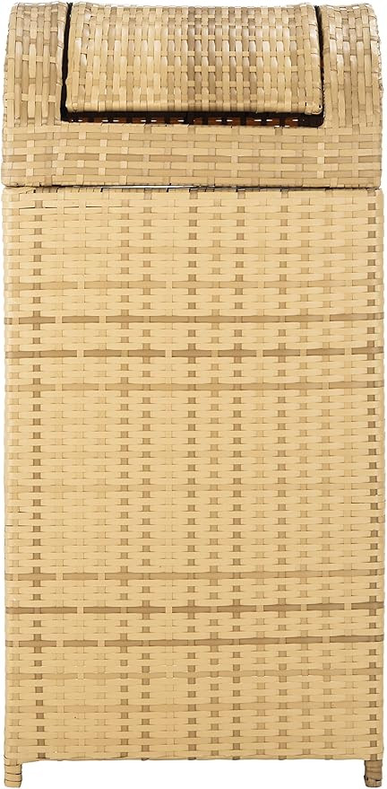 SAFAVIEH Outdoor Collection Mazeli Natural Woven Swing Top Dome Lid Trash Bin (Fully Assembled) P... | Amazon (US)