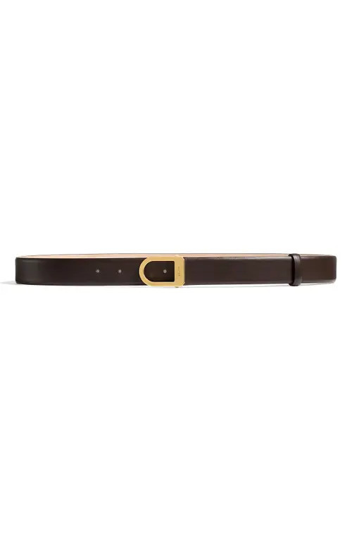 Khaite Saddle Leather Belt in Dark Brown at Nordstrom, Size 90 | Nordstrom