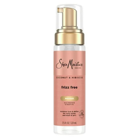 SheaMoisture Curl Mousse for Frizz Control Coconut and Hibiscus Styling Mousse with Shea Butter, 7.5 Fl oz | Walmart (US)