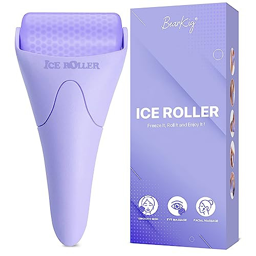BearKig Ice Roller, Ice Roller for Face, Ice Face Roller, Cold Facial Ice Roller Massager for Eye Puffiness, Women's Gifts, Migraine, TMJ Pain Relief & Minor Injuries, Skin Care Products (Purple) | Amazon (US)