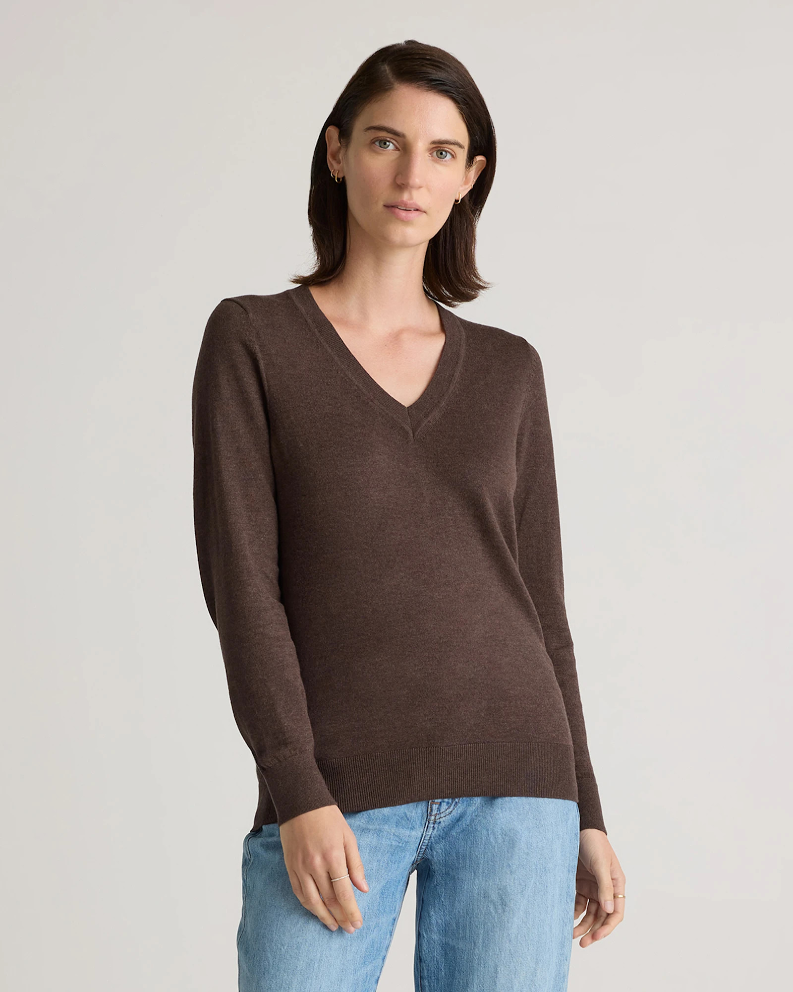 Lightweight Cotton Cashmere V-Neck Sweater | Quince