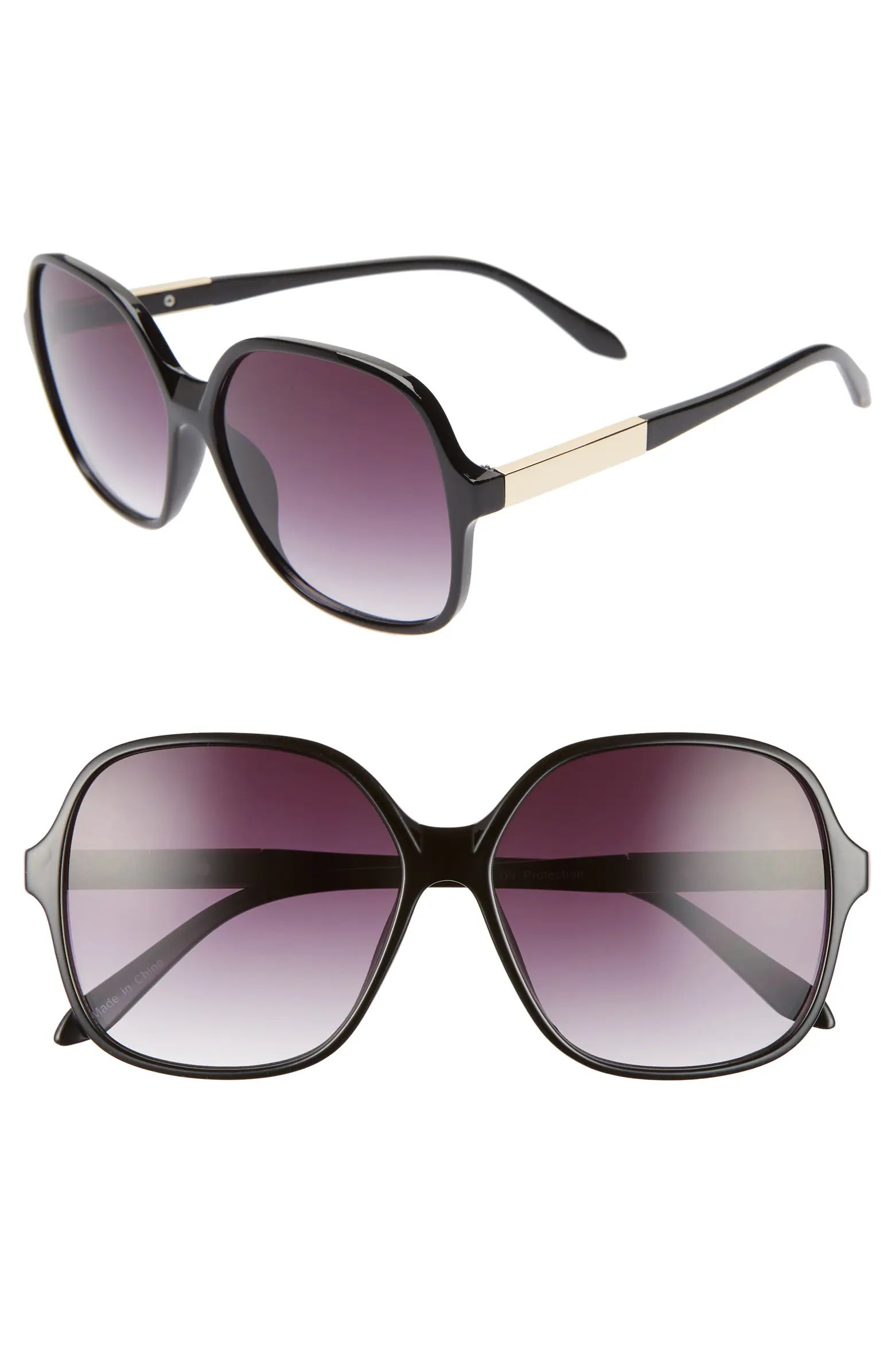 59mm Metal Detail Square Sunglasses | Nordstrom