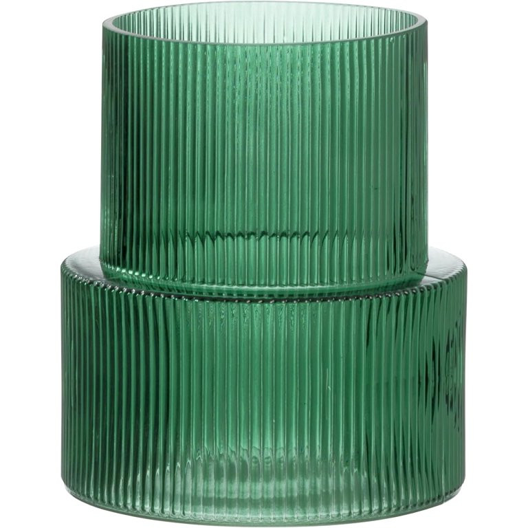 HBlife Clear Glass Vase, Green Ribbed Vase for Centerpieces, Modern Flower Vase for Living Room D... | Walmart (US)