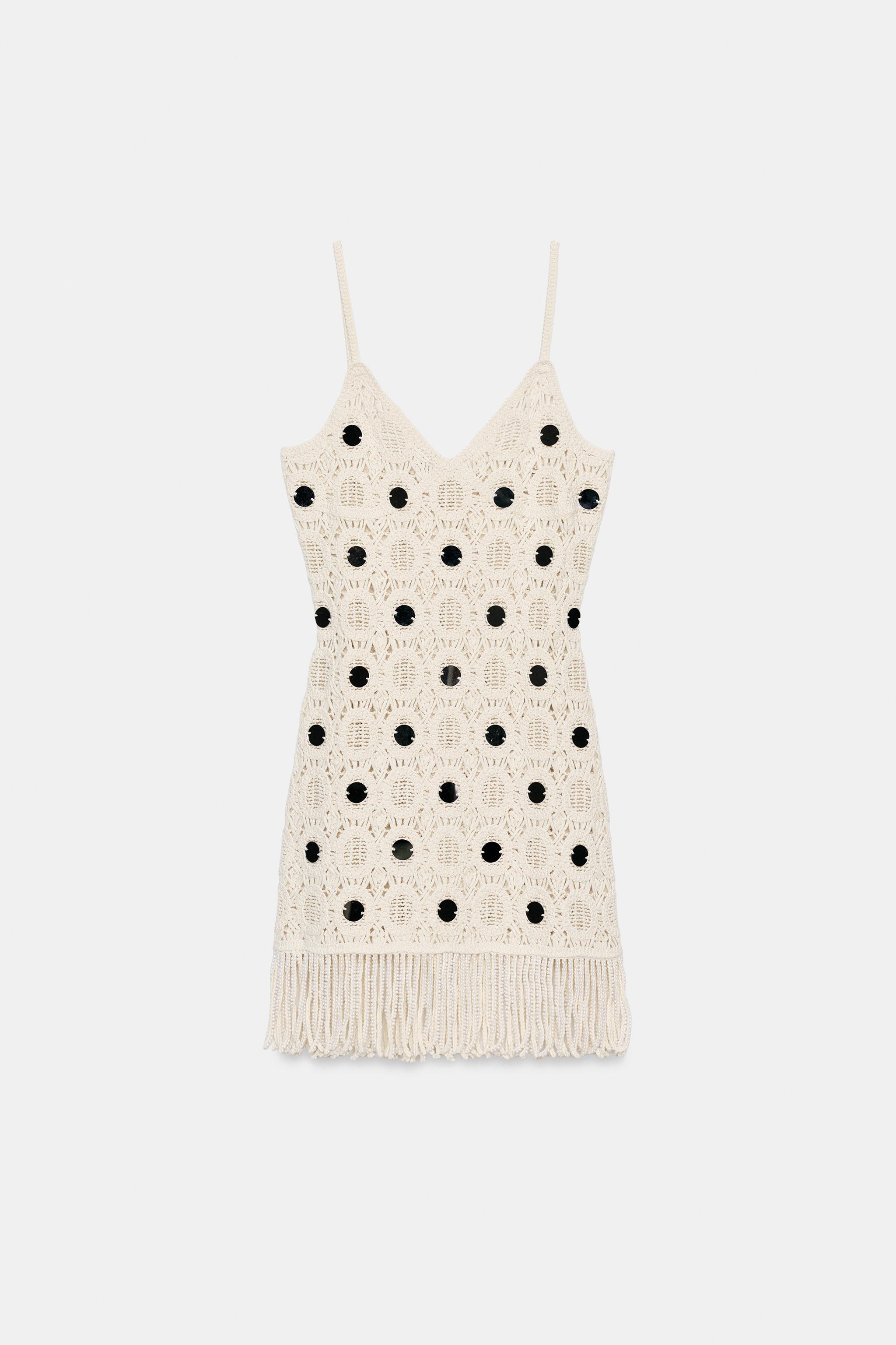 KNIT DRESS WITH MIRROR FRINGING | Zara UK