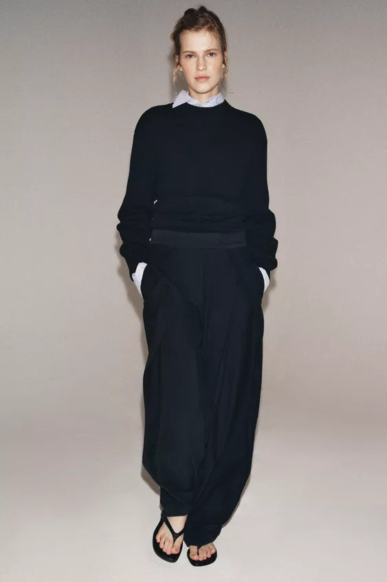 ZW COLLECTION WIDE-LEG PLEATED TROUSERS | Zara UK