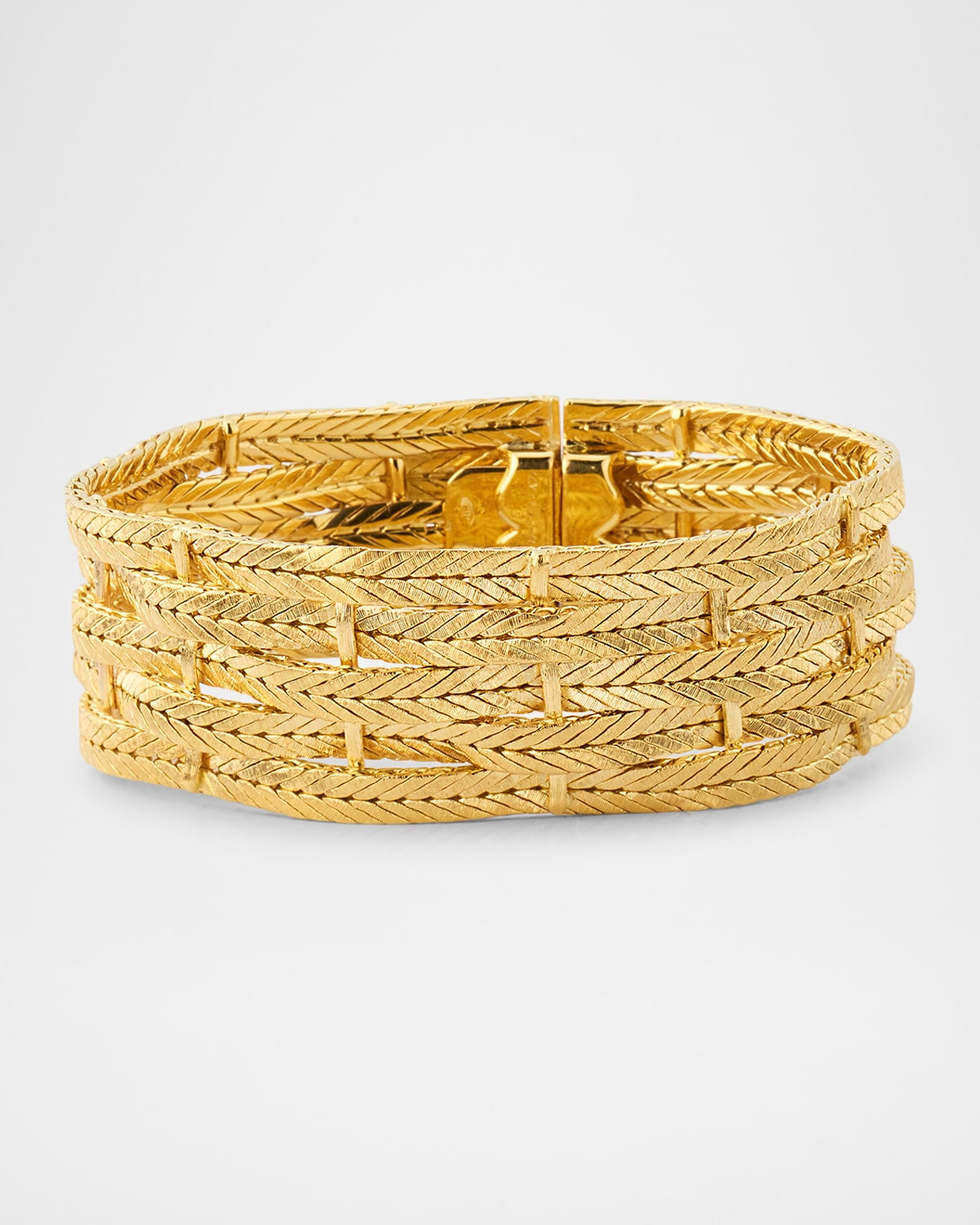 Estate Buccellati 18K Yellow Gold 5 Row Chevron Bracelet, 6.5"L | Neiman Marcus