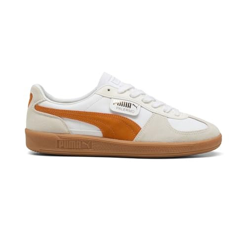 PUMA Men's Palermo Shoes Sneaker, White/Warm White/Orange Glo, 9.5 | Amazon (US)
