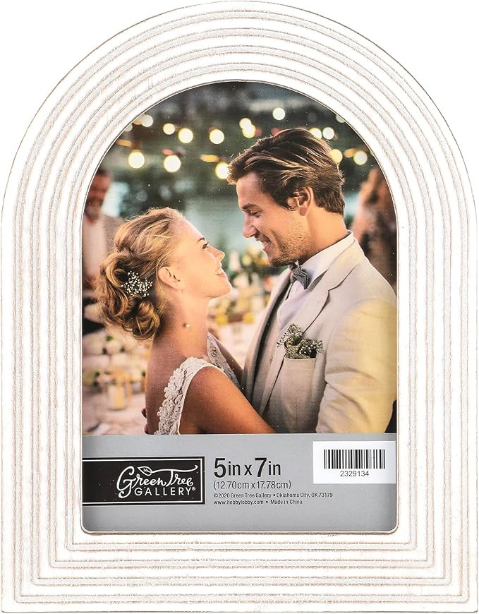 Green Tree Gallery Arched Wood Tabletop Photo Frame | Whitewashed Design for 5 x 7 Inch Photos | ... | Amazon (US)