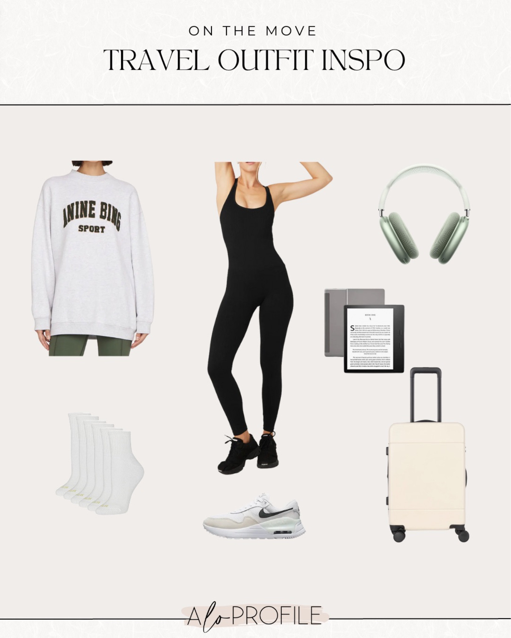 Outfit Inspo: For Travel // travel outfit, travel look, travel outfits, casual style, casual outfit, cute travel outfit, spring outfit, fall outfit, travel outfit inspo, sneakers outfit