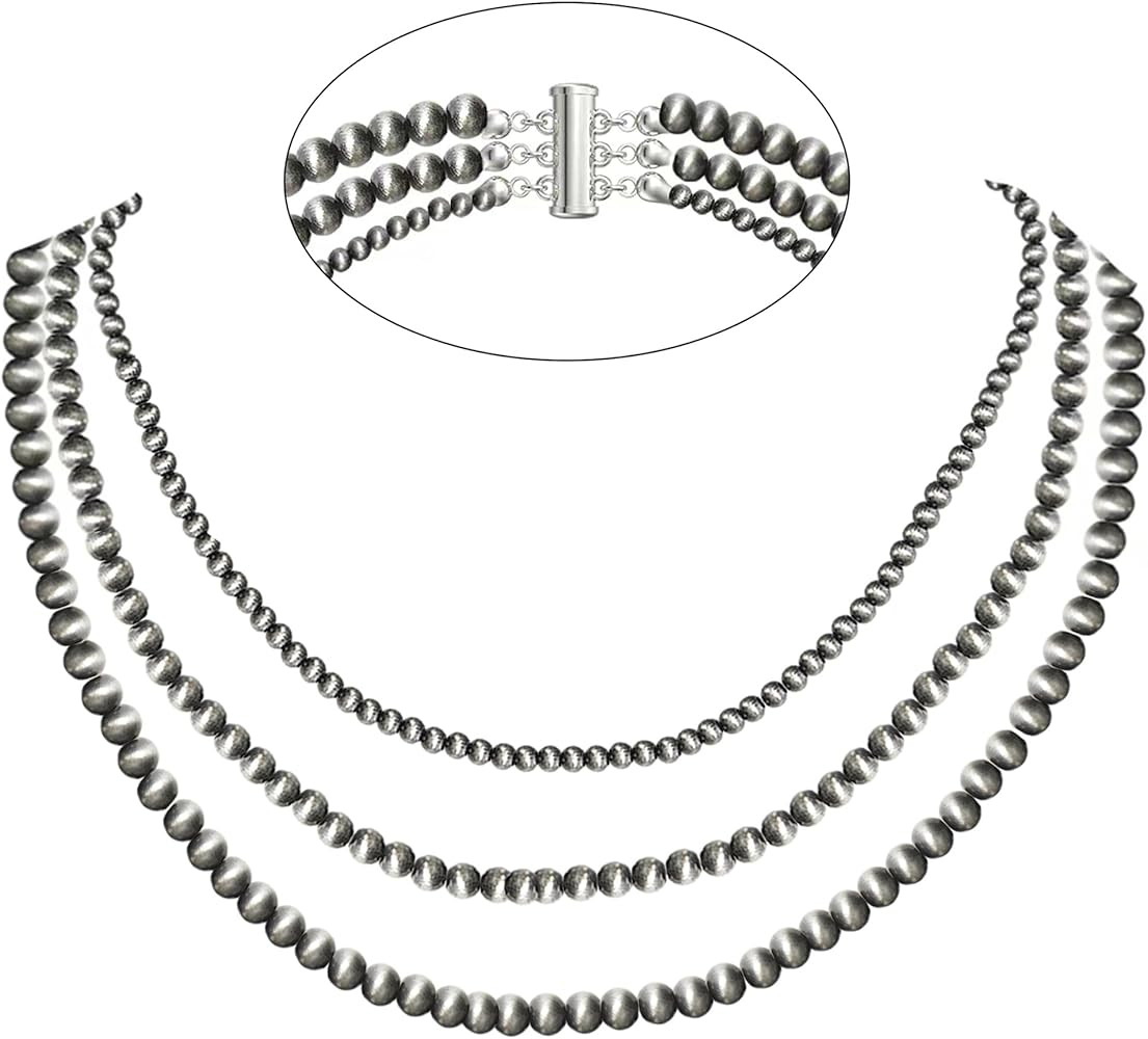 Navajo Pearl Necklaces for Women Western Cowgirl Country Girl Boho Vintage Pearl Beaded Necklaces... | Amazon (US)