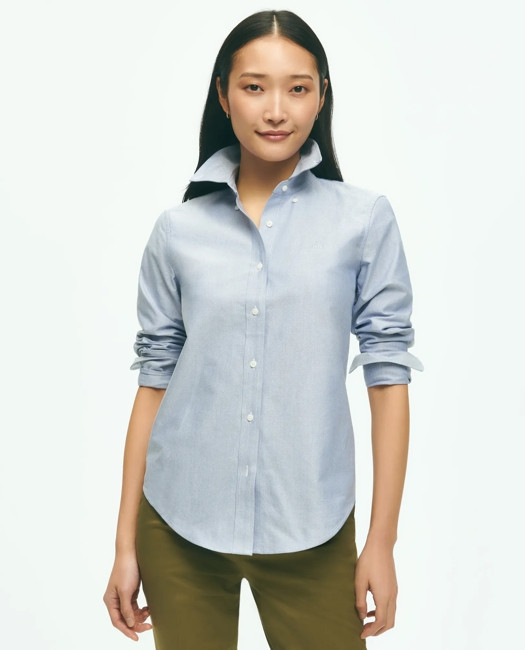 Brooks Brothers Women's Classic-Fit Cotton Oxford Shirt | Blue | Size 0 | Brooks Brothers
