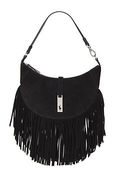 Polo Ralph Lauren Suede Fringe Shoulder Bag in Black from Revolve.com | Revolve Clothing (Global)
