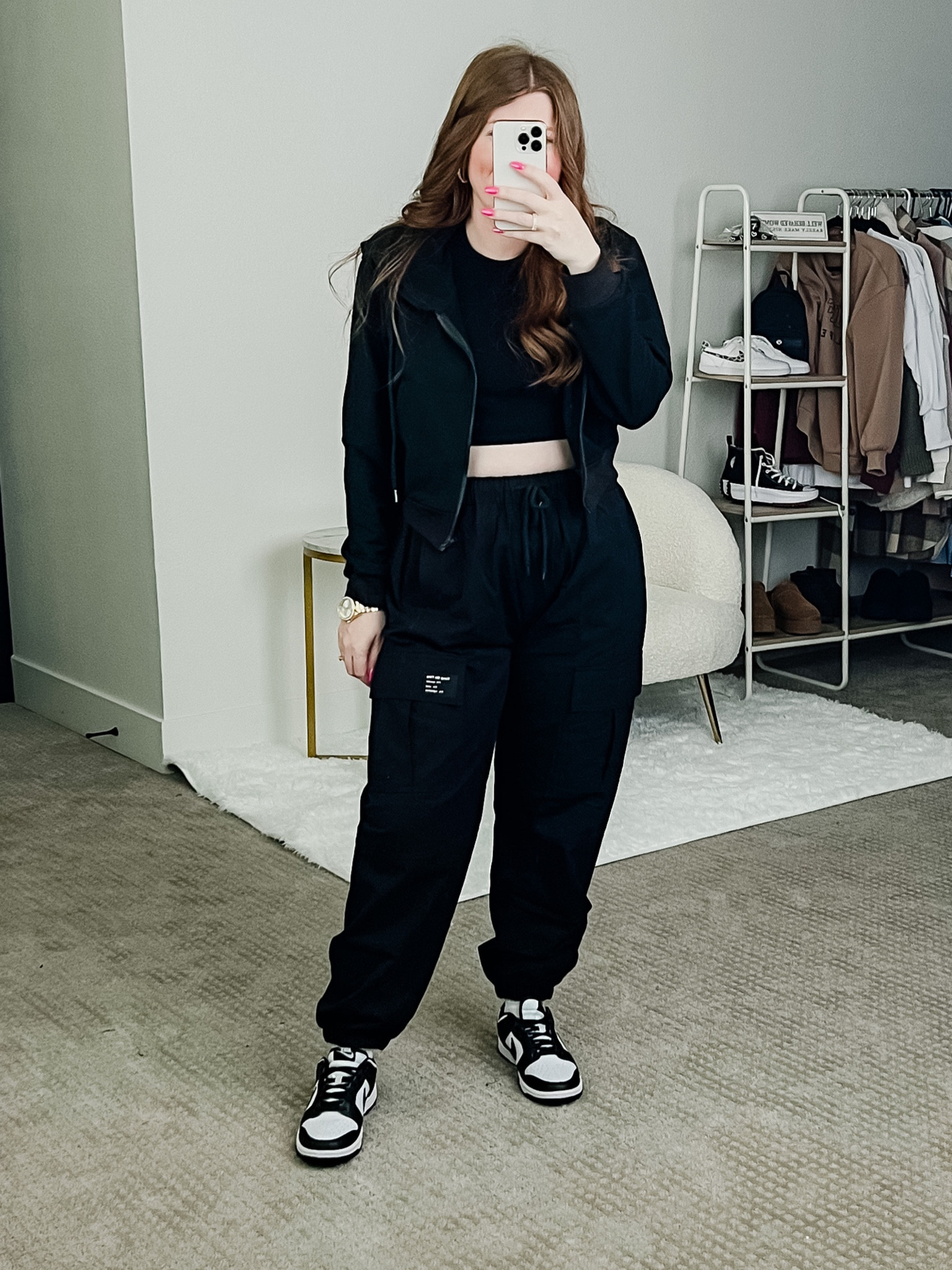 Cargo joggers from amazon wearing size large. Casual outfit. Amazon outfit. Tank top size large and sweatshirt. Nike dunk outfit. 

#LTKstyletip #LTKSeasonal #LTKunder50