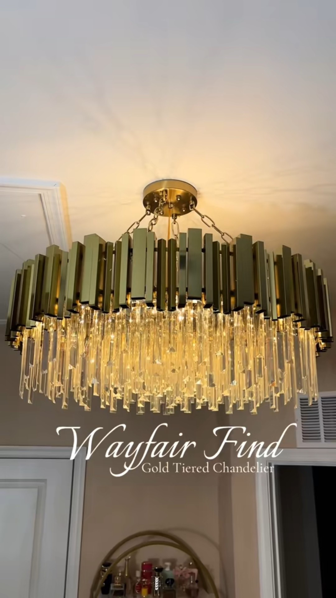 This gold chandelier from @Wayfair  is even more stunning in person ✨

The warm gold finish + cascading crystal details instantly elevate the space and make it feel custom and high-end.

It was a bit of a labor of love installing the crystals, but once it was up… worth every second.

#LTKHome #LTKmomlife