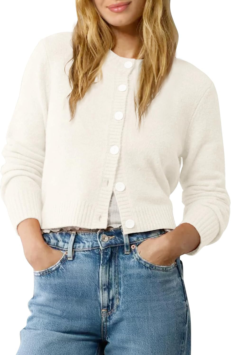Urban CoCo Women’s Cropped Cardigan Sweater Lightweight Long Sleeve Y2K Fall Spring Jacket Clothes 2026 | Amazon (US)