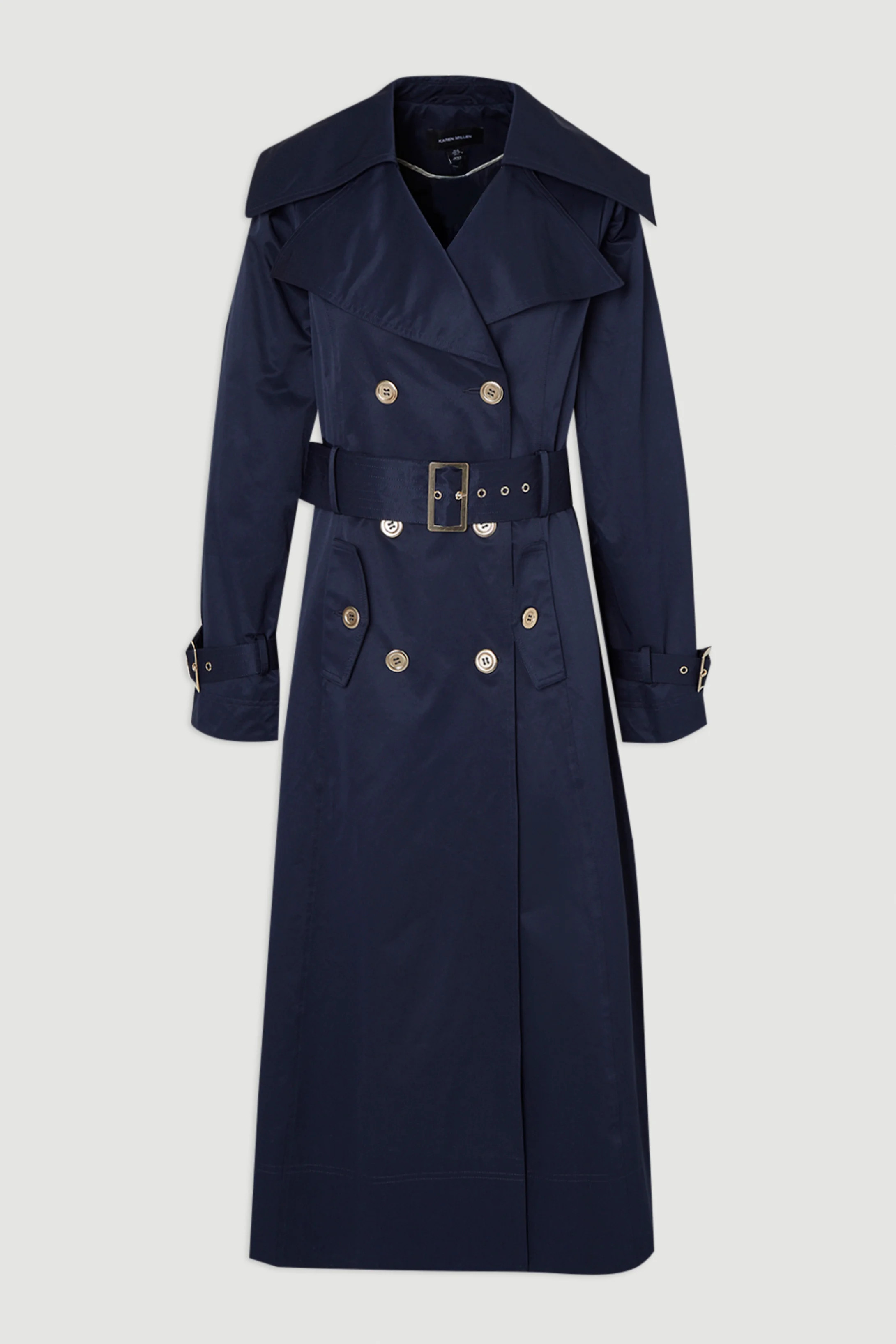 Cotton Sheen Belted Classic Trench Coat | Karen Millen UK + IE + DE + NL