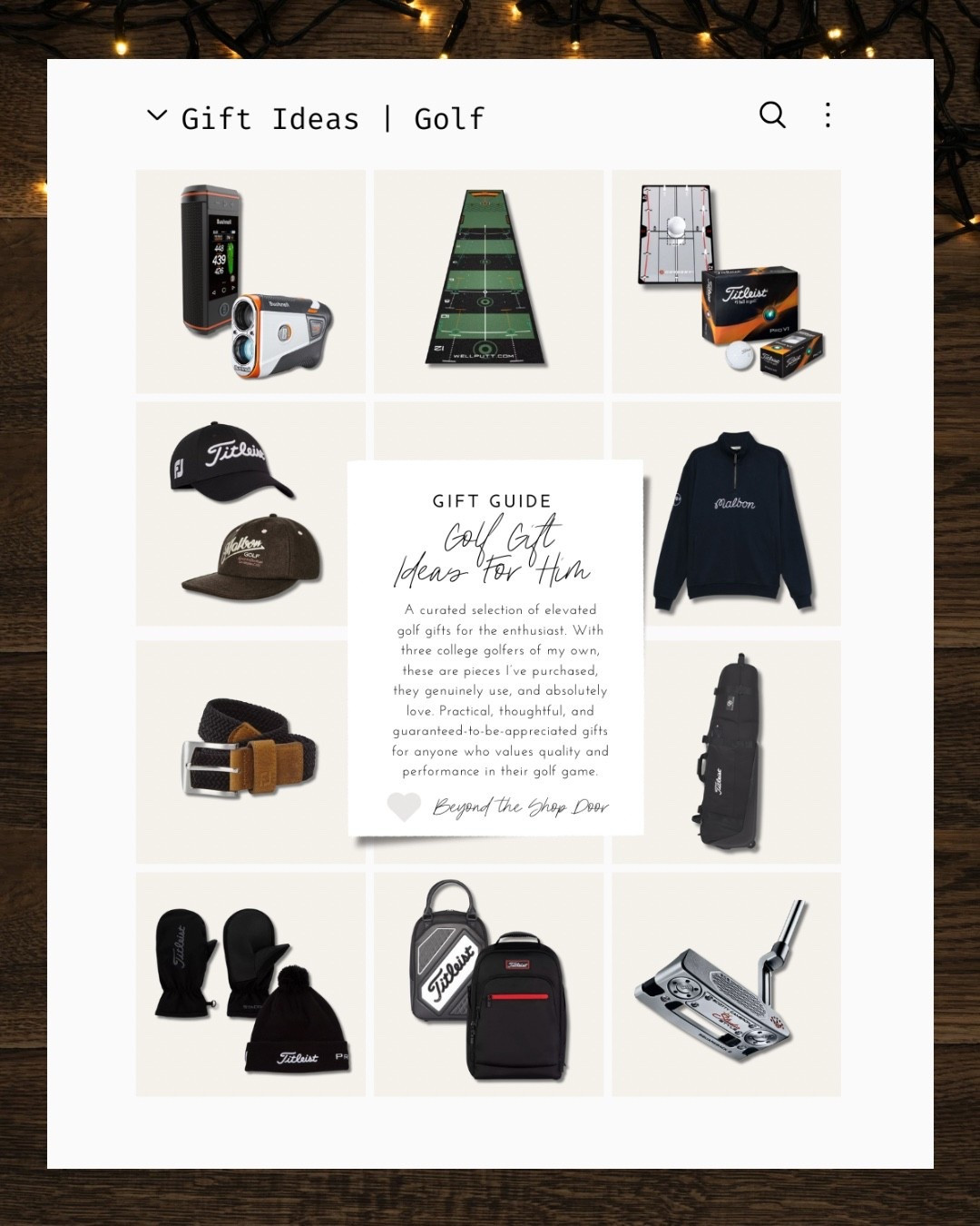 Golf Gift Ideas For Him - Gift Guide Edit

A curated selection of elevated golf gifts for the enthusiast. With three college golfers of my own, these are pieces I’ve purchased, they genuinely use, and absolutely love. 

Practical, thoughtful, and guaranteed-to-be-appreciated gifts for anyone who values quality and performance in their golf game.

#LTKGiftGuide #LTKOver40 #LTKMens