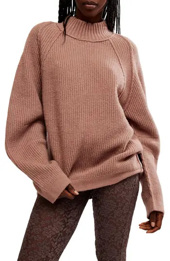 Free People Sunbeam Oversize Turtleneck Sweater in Antler at Nordstrom Rack, Size Large | Nordstrom Rack