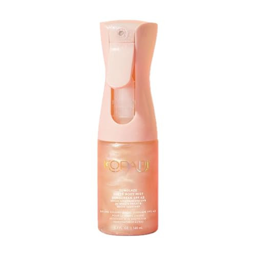 Kopari Rose Gold Sunglaze Sheer Body Mist Sunscreen SPF 42, Infused with Shimmering Body Oil, Hydrating Mist, Hydrates, Brightens, Makeup Friendly, Gives Skin a Glowy Finish, Lightweight, | Amazon (US)
