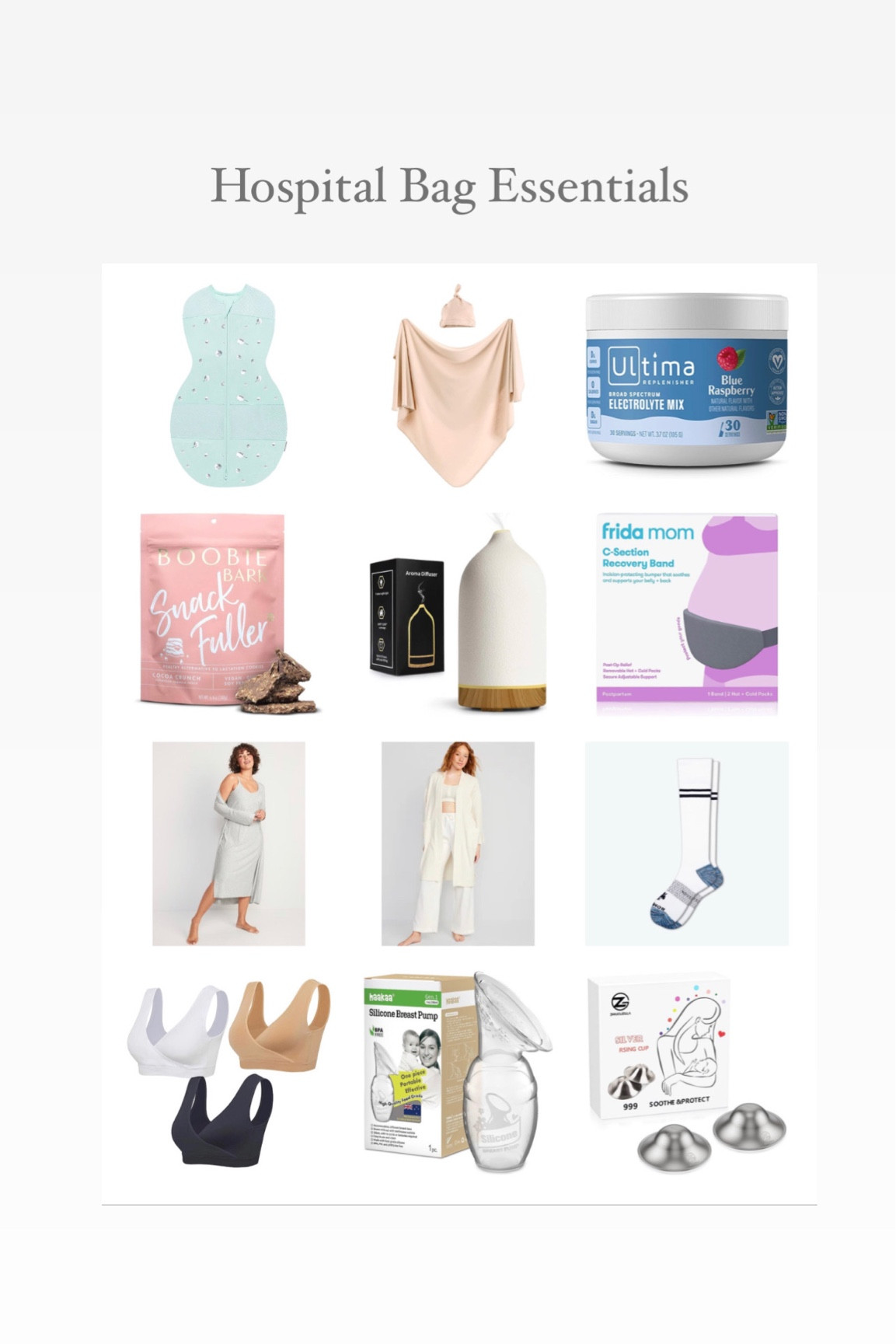 Hospital bag essentials. Snacks, hydration, compression socks, nursing support and some super soft loungewear 

#LTKsalealert #LTKbump #LTKunder50