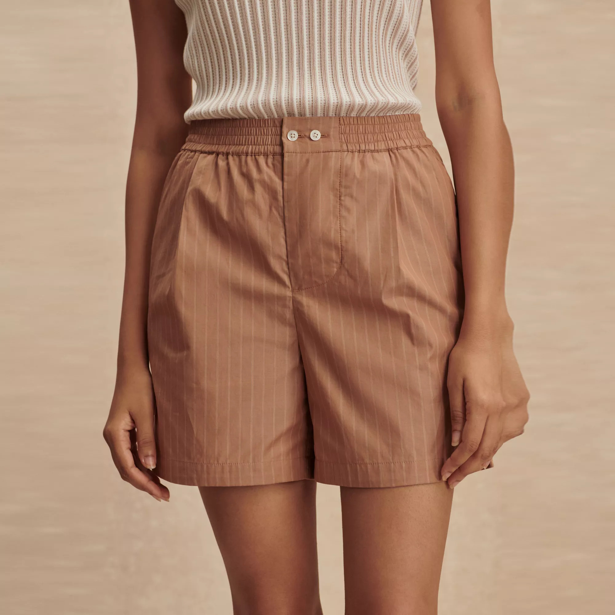Varley Women's 5" Marius Shorts, XL, Camel Stripe | DICK'S Sporting Goods