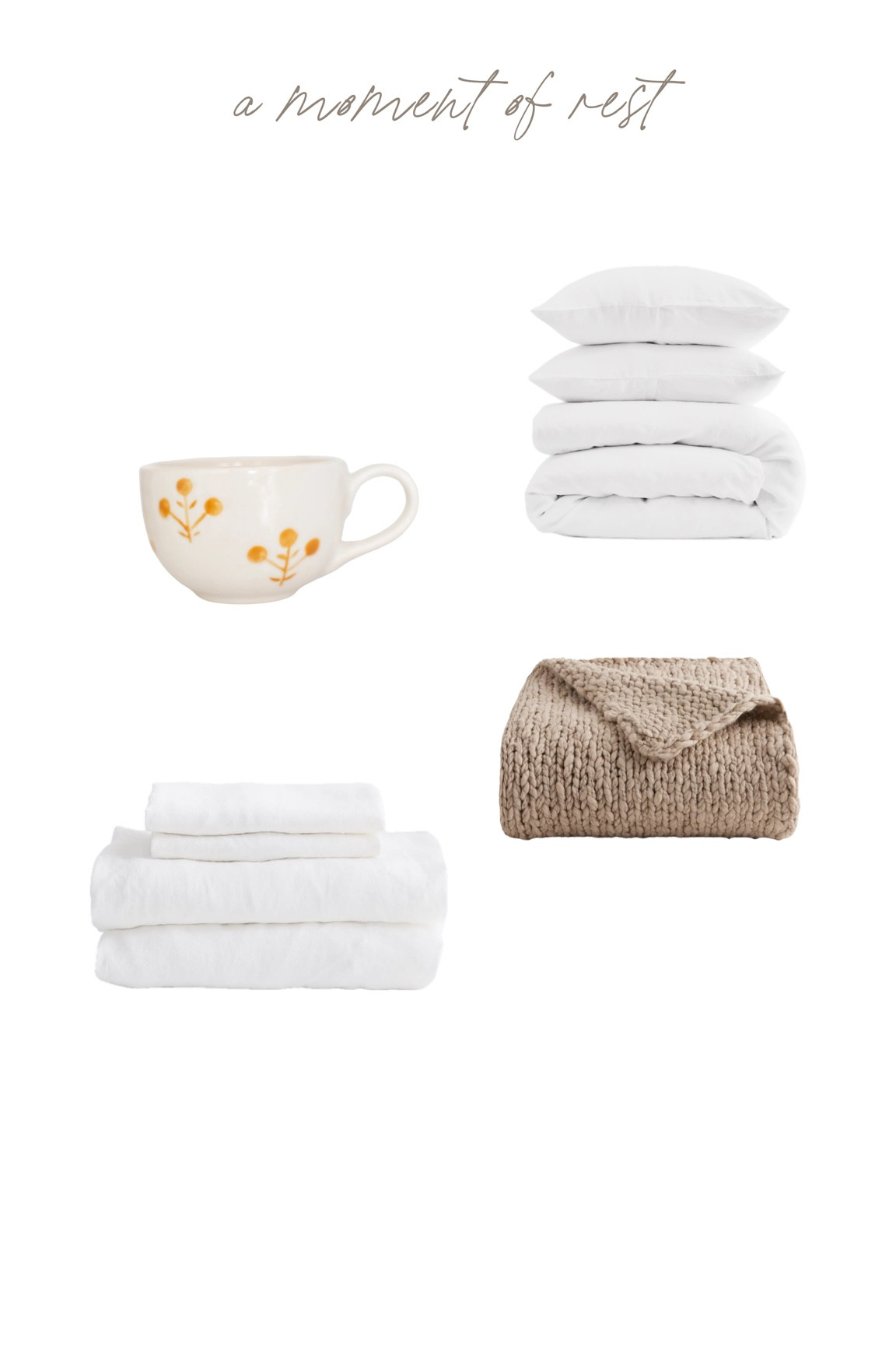 GLDESIGN A Moment Of Rest
#GLDESIGN #LTKbedding #LTKlinen #LTKthrows #LTKblanket #LTKmugs

#LTKHome #LTKStyleTip #LTKGiftGuide